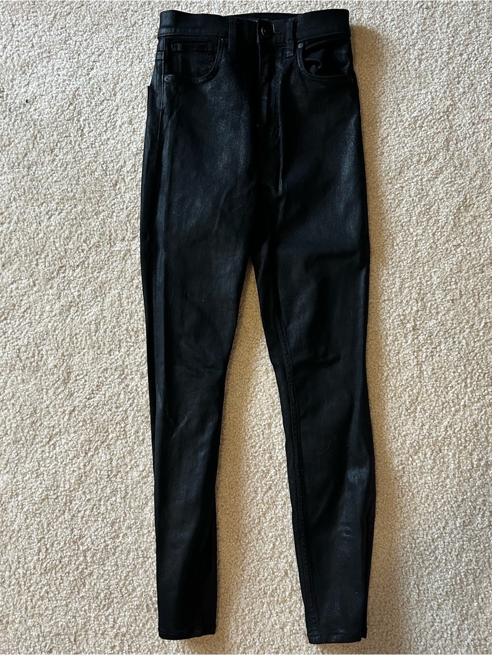 Hudson Jeans Women's Skinny Faux-Leather Jeans in Black